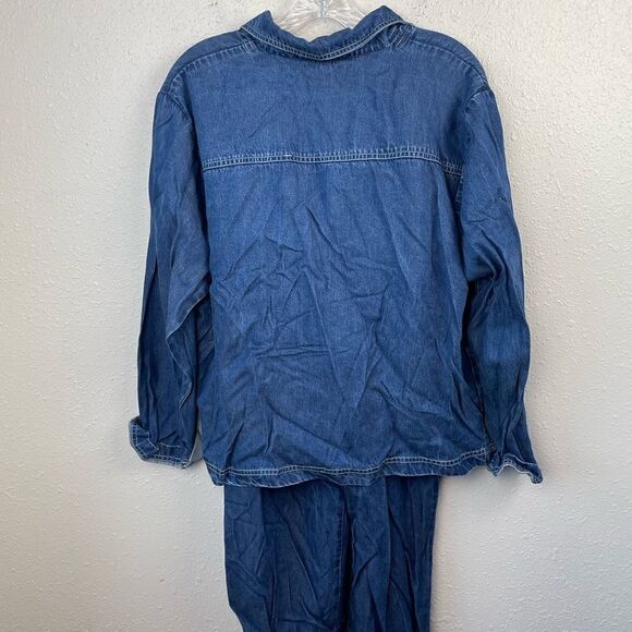 Vintage City Wear Matching Cropped Button Down Tencel Shirt and Pants EUC - Picture 4 of 7